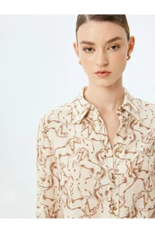 Abstract Patterned Classic Collar Long Sleeve Shirt