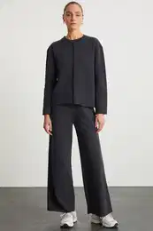 SHALINI Women's Elastic Waist Anthracite Tracksuit Bottoms Without Raisin