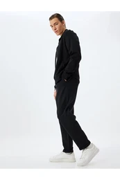 Sweatpants with Waist Tie and Pocket Detail, Cotton Blend