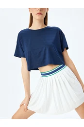 Crop Crew Neck Relaxed Fit Breathable Sports T-Shirt