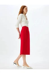 Back Slit Detail Midi Length A Cut Skirt