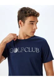 Slogan Printed Crew Neck Short Sleeve Sports T-Shirt