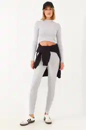 Women's Crop Top-Bottom Set with Tights 149