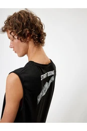 Sports Athlete Back Printed Sleeveless Crew Neck