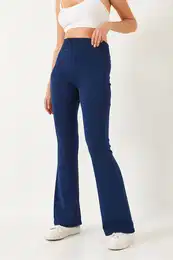 Women's Wide Belt Spanish Leg High Waist Pants