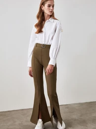 Khaki dmsk kalhoty s pskem - Dmsk