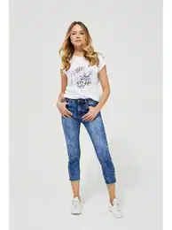Blue women's three-quarter jeans - Women's