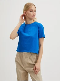 Blue women's basic t-shirt Rina - Women's