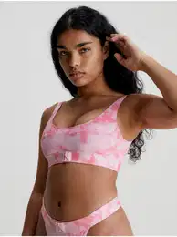 Pink women's patterned bikini top Underwear - Women