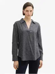 Blue-gray women's checkered shirt - Women's