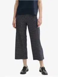 Blue-gray women's checkered trousers - Women's