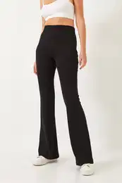 Women's Wide Belt Spanish Leg High Waist Pants