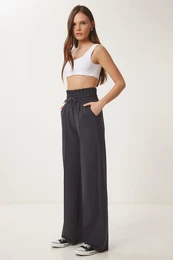 Happiness stanbul Women's Smoke Pocket Basic Knitted Sweatpants