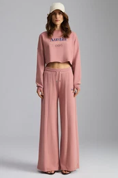 LEYAN Women's Organic Cotton Dusty Rose Sweatpants