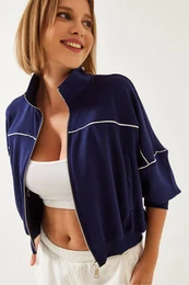 Women's Zippered Modal Fabric Cardigan