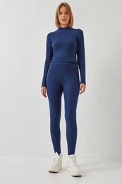 Women's Crop Top-Bottom Set with Tights 149