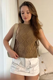 Women's Side Tie Knitwear Blouse