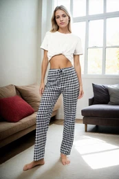 80156 Women Pyjama Bottom-Navy-BLUE-WHITE