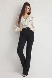 Black High Waist Flare Jeans