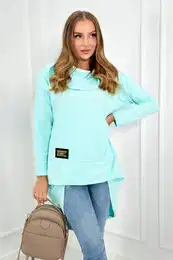 Sweatshirt with long back and hood mint