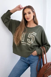 Kesi Woski Printed sweatshirt buttery fabric khaki