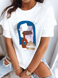 T-shirt damski MODENRN MEGE ecru