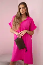 Kesi Woski V-neck dress with collar pink