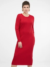 Red women's midi dress - Women's