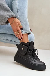 PM1 High Sneakers With Pouch On Platform Black Saramis