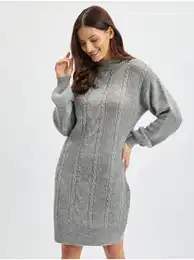 Light grey women's sweater dress - Women's