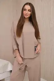 Kesi Woski Set of new punto sweatshirt pants Camel