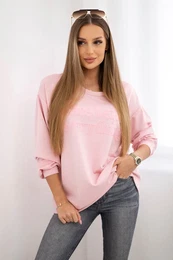 Kesi Woski Sweatshirt with embroidered inscription powder pink