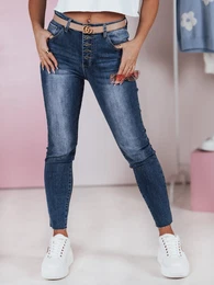 Spodnie damskie slim fit jeansowe SKYFINE