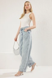 Light Blue Regular Waist Skater Jeans