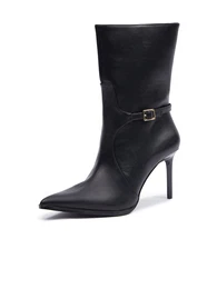 Black women's ankle boots with heels - Women's