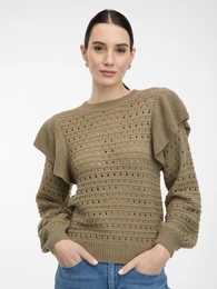 Khaki dmsk svetr s volny - Dmsk
