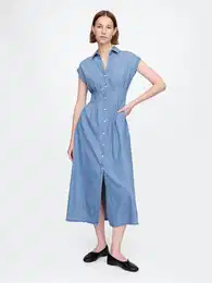 Denim shirt maxi dress - Women's