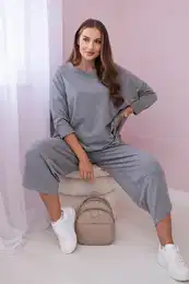 Kesi Woski Cotton sweatshirt pants set grey melange