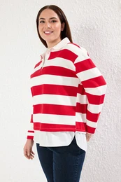Curve Multicolored Striped Shirt-Removable Knitted Sweatshirt