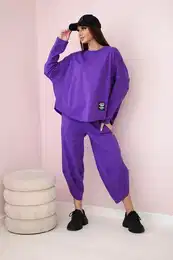 Kesi Woski Cotton sweatshirt pants set dark purple