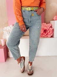 Spodnie damskie mom fit jeansowe MOMTEZ niebieskie