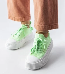 Gemre Green Sneakers with Elastic Upper Jardine