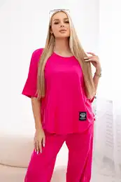 Kesi Woski Bavlnn komplet halenka + kalhoty fuchsie