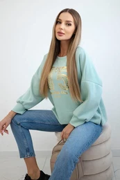 Kesi Woski Mikina s potiskem mslov ltka tmav mta