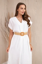 Kesi Woski Dress with a decorative belt Off-white