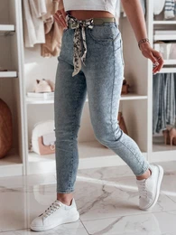 Spodnie damski jeansowe skinny z paskiem FLORENCIO niebieskie