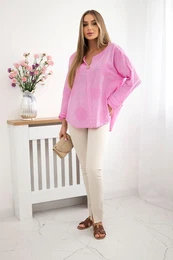 Kesi Woski Shirt blouse with an embroidered pattern pink