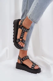 PS1 Embellished platform sandals black Tatellia