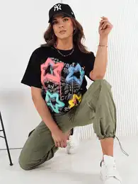 T-shirt damski STRELLO czarny