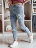 Visok pas Patchwork Kavbojke za dame image